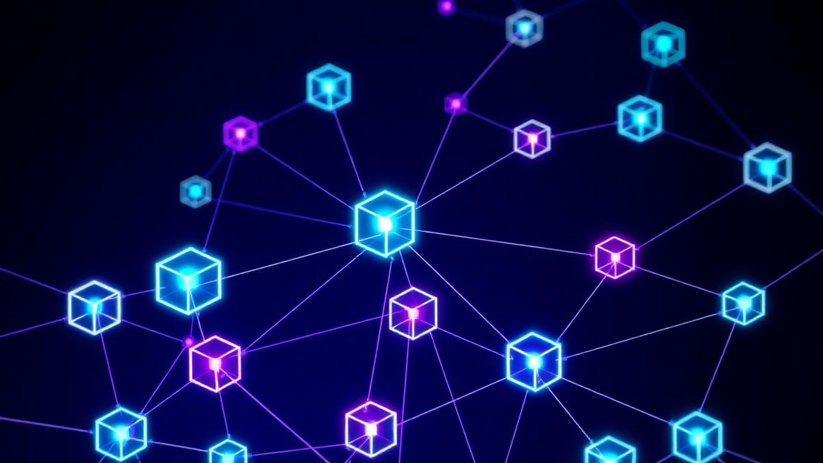Grafo de conocimiento en 3D con nodos conectados